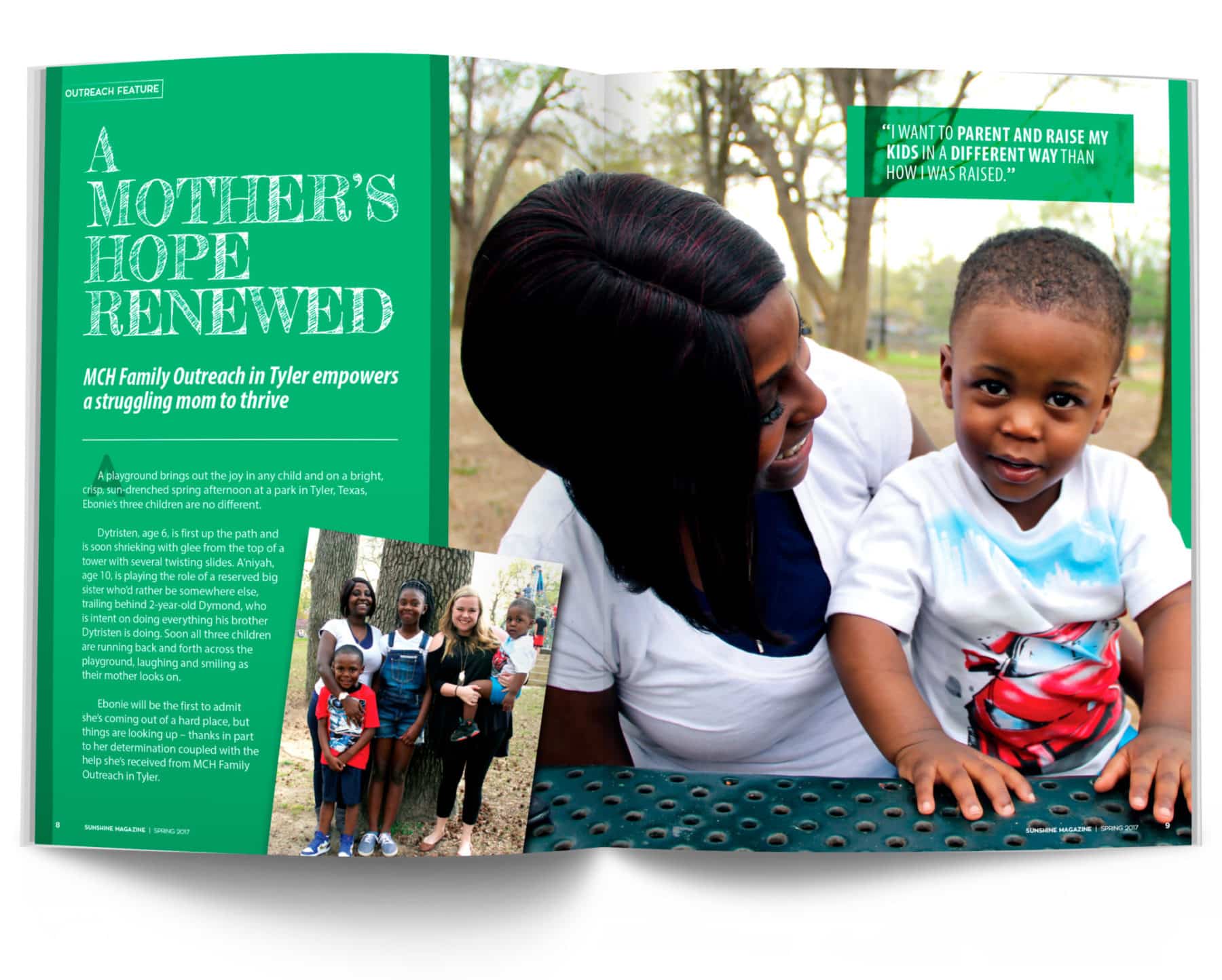 Magazine Spread - A Mother's Hope Renewed