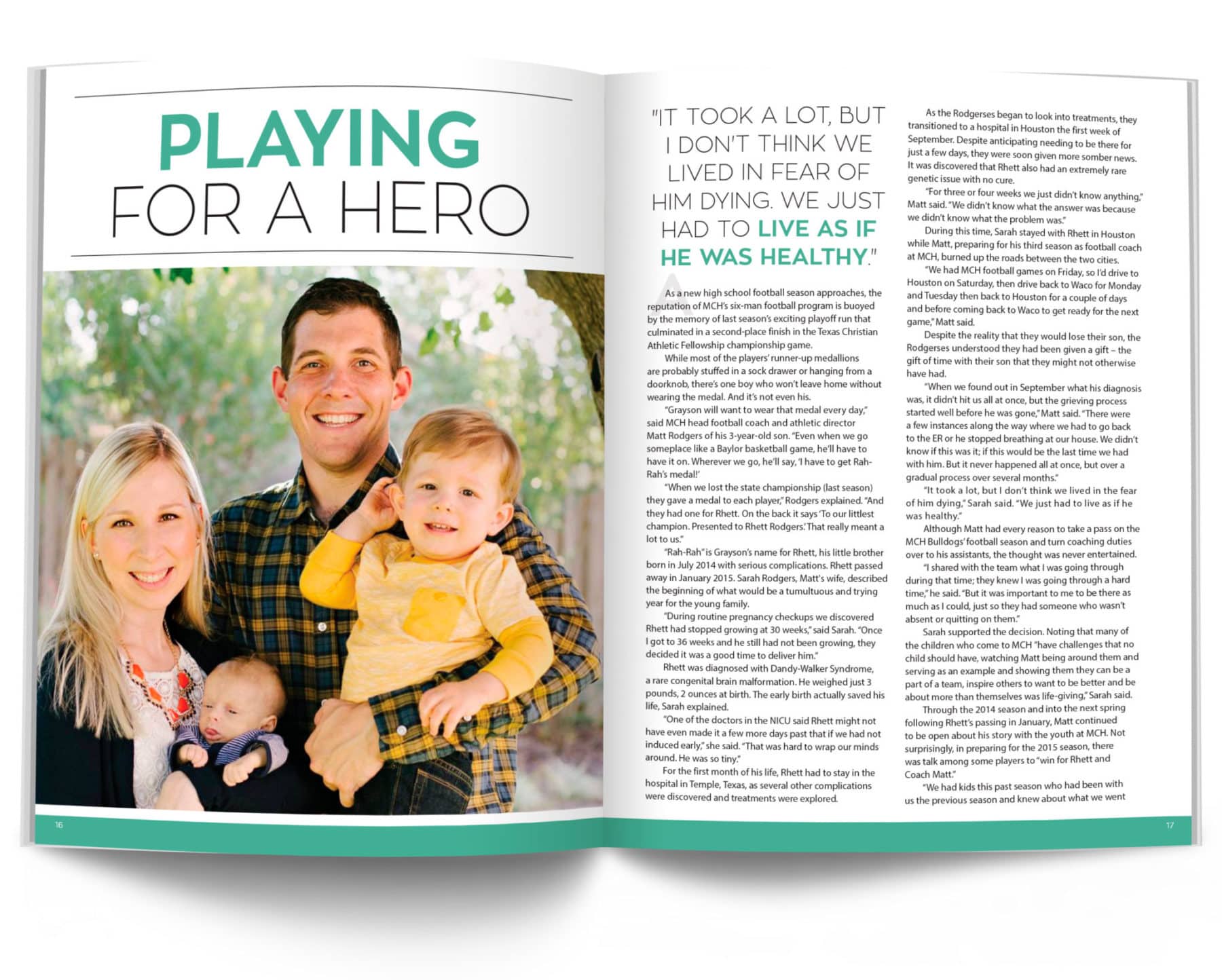 Playing for a Hero Magazine Spread